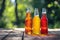 Orange Beer Bottles Mockup for Summer Day, Sweet Alcohol Drinks for Holiday Celebration, Beer Bottle