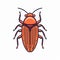 Orange Beetle Icon On White Background - Dynamic Linear Compositions