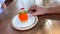 An orange bird white chocolate dessert trea