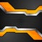 Orange black abstract metallic technology background