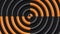 Orange black dark wavy concentric modern circular radial dynamic abstract background, 3d render seamless looping ripple waves, geo