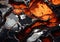 Orange and Black Fluid Art with Glossy Reflections - AI Generated