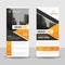 Orange black triangle roll up business brochure flyer banner design , cover presentation abstract geometric background,