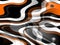Orange black white silvery fluid lines geometries, lines background, abstract colorful geometries