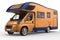 Orange and blue camper van metallic paint