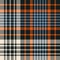 Orange blue plaid pattern vector. Large seamless dark bright tartan check plaid graphic background for blanket, throw, duvet cover