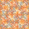 Orange blue and white random stars seamless background brilliant attractive design retro pattern transparent stars layers