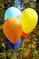 Orange blue yellow balloons autmn 2