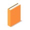 Orange book stand vertical icon, isometric style