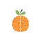 Orange brain vector logo design.