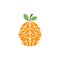 Orange brain vector logo design.