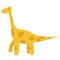 Orange brantosaurus  a happy dinosaur with a smile. Isolated. Children&#s vector illustration. Drawn by hands. It can be