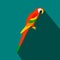 Orange brazil parrot icon, flat style