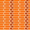 Orange brick wall background. Seamless vector pattern. Brickwork