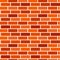Orange brick wall background. Seamless vector pattern. Brown brickwork & masonry texture. Stretcher running bond