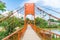 Orange bridge cross the river at Jung cave in Vang Vieng,