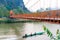 Orange bridge over song river in Vang Vieng,Laos