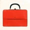 Orange Briefcase With Black Handle - Fashion-illustration Inspired Design