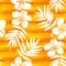 Orange bright flowers and painted stripes seamless