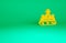 Orange British crown icon isolated on green background. Minimalism concept. 3d illustration 3D render