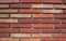 Orange and brown color bricks wall texture, abstract background.