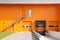 Orange building with loading dock