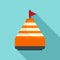 Orange buoy icon, flat style