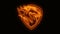 Orange burning head horse animated logo loop graphic element