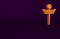 Orange Caduceus snake medical symbol icon isolated on purple background. Medicine and health care. Emblem for drugstore