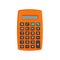Orange calculator isolated on white