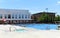 ORANGE, CALIFORNIA - 14 MAY 2020: Allred Aquatics Center part of the Lastinger Athletics Complex on the campus of Chapman