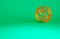 Orange Camera shutter icon isolated on green background. Minimalism concept. 3d illustration 3D render