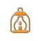 Orange Camping lantern icon isolated on white background. Vector