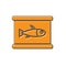 Orange Canned fish icon isolated on white background. Vector.