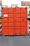 Orange cargo container