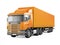 Orange cargo delivery truck.