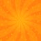 Orange Cartoon Swirl Design. Helix Rotation Rays. Swirling Radial Starry Pattern. Sky with Sun Light Beams.