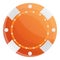 Orange casino chips icon, cartoon style