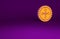 Orange Casino roulette wheel icon isolated on purple background. Minimalism concept. 3d illustration 3D render