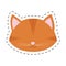 orange cat face pink nose mustache line dotted