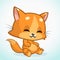 Orange cat sitting and smiling. Cute kitty vector illustration