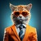 Orange Cat With Sunglasses: A Corporate Punk In 3d