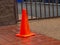 Orange Caution Cone Is All Wet