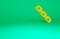 Orange Chain link icon isolated on green background. Link single. Hyperlink chain symbol. Minimalism concept. 3d