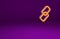 Orange Chain link icon isolated on purple background. Link single. Minimalism concept. 3d illustration 3D render