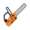 Orange Chainsaw Flat Vector Icon