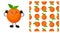 Orange character. Cute cartoon fruit. illustration isolated on a white background. Citruses seamless pattern