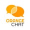 Orange chat logo concept design