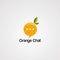 Orange chat logo vector, icon, element, and template