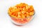 Orange Cheese Puff and popcorn Snack Background